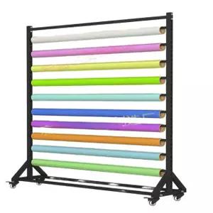 필름 행거 시트지 가죽 거치대 수납 진열대 샘플 원단 바퀴 6단 전시관