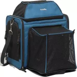 후쿠마루 확장형 고양이 캐리어 18x11x11 소프트 여행용 통풍 항공사 승인 반려견 긁힘 방지 메쉬가 있는