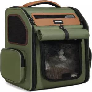 완파크 고양이 배낭 캐리어 슈퍼 통기성 가벼운 여행 소형견 적합한 휴대용 그린