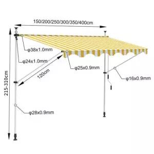 고정형 어닝 스카이어닝 개폐식 회색 어닝천막 2mx1.2m 그레이