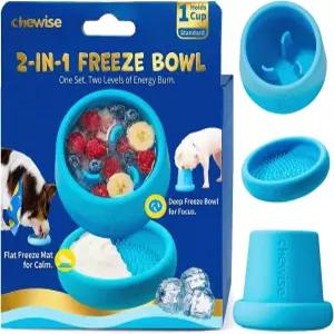 체와이즈 2in1 개 냉동 그릇 가능한 딥 볼 핥기 매트 세트 내구성이 뛰어난 식품 등급 TPU 간식 장난감