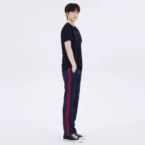 학교 교복몰 두줄 국내생산 생활복 츄리닝 체육복 바지 네이비 레드라인