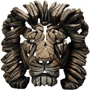 에네스코 엣지 조각 사자 머리 동물 흉상 피규어 16.93인치 금색