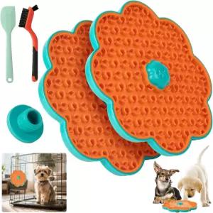 상자 훈련용 핥기 매트 1개 중 2개 흡입 컵이 있는 반려견 슬로우 피더 불안 패드 식기세척기 사용 가능