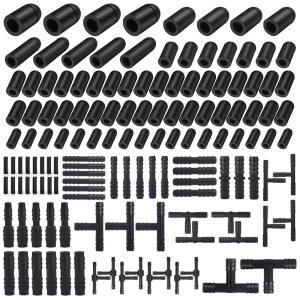 115PCS 나일론 진공 커넥터 63PCS 모음 블랙 모듬 플러그 키트 호스 엔드