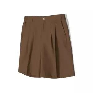 [노티그] 투턱 린넨혼방 버뮤다팬츠 브라운_OKS3PTHP101W1