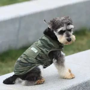 강아지 군복 전술조끼 의상 밀리터리 외출복 카모플라주 조끼 XS