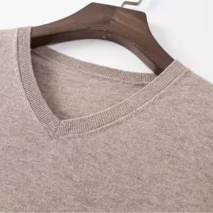 EAMT 남친 가을 이너 니트 브이넥 양털 상의 단색 YJ3