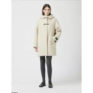 CC콜렉트 가죽 레더 장식 후드 하프 코트 C254MSG022 350575