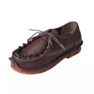 원더맨 여사친 빈티지 가을 운동화 신발 데일리룩 에스닉 워킹화 통굽 딥슬립온 소가죽 로퍼 수제 스트랩 K