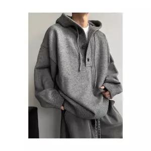 키체샵 남성 집업 가디건 빈티지 후드 스웨터 반 커플 풀오버 HO1