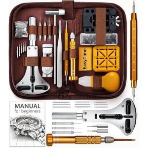 이지타임 초보자용 시계 수리 키트: 링크 제거 및 배터리 교체를 위한 매뉴얼이 포함된 149PCS 도구 - 스트랩 조정을 108개의 스프링 바, DIY 애호가를 선물
