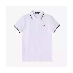 [매장정품] 프레드페리 FRED PERRY [G12] 여성 트윈 팁 셔츠 - 화이트아이스마룬 G12-301 Made In England