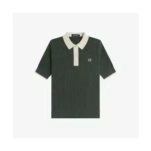 [매장정품] 프레드페리 FRED PERRY [Womens] 메시 니트 폴로 셔츠 - 코트 그린 AFPF2519113-X89 317305