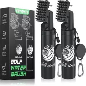 2팩 프로 골프 클럽 클리너 홈 리테이너 클립이 있는 4온스 물병 간편한 청소를 위한 내구성 나일론