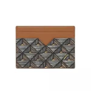 [노티그] 피라미드패턴 2단 카드지갑 브라운_OKF1ACP5102W1
