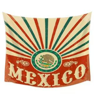 멕시코 패브릭 터 가림막 가림천 빈티지 95x70cm 레트로 태 트리 홈데코 1 벽장식 대형 매장