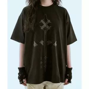 KIMMICK 블레이드 레이저 프린팅 반팔 (검정) 2084406