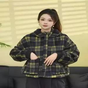 앤트맨 여사친 코트 양면 체크 따뜻캐주얼 후드 다운 OPH1