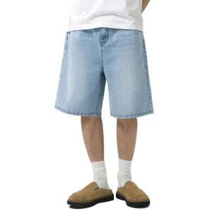 루민블레이즈 남성 배기 진 반바지 루즈핏 빈티지 와이드 레그 조츠 Y2K 스트리트웨어 힙합 캐주얼 데님