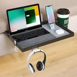 침대 옆 캐디 트레이의 이층 선반 클립 대학 기숙사 로프트 탑 정리함을 위한 컵 홀더가 있는 헤비 듀티