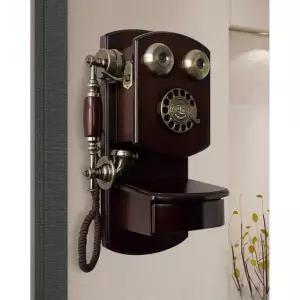 벽걸이 레트로 전화기 복고풍 장식용 장식품 버튼 카페 소품