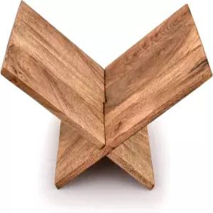 카이젠 카사 책꽂이 망고 나무 십자가 액자 전시 및 읽기에 적합하며 미술 성경 요리책 이젤 잡지 교과서11