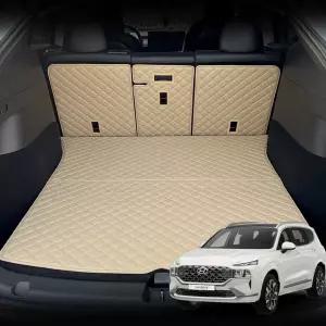 [콩심팥심]가죽 퀼팅 더 뉴 싼타페 전용 등커버 트렁크매트 세트