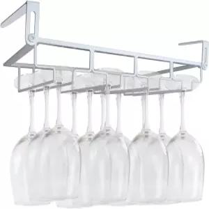 캐비닛 아래 조절 가능한 스템웨어 홀더 주방 바 선반용 금속 와인잔 걸이 정리함 68잔용 방청 보관 랙