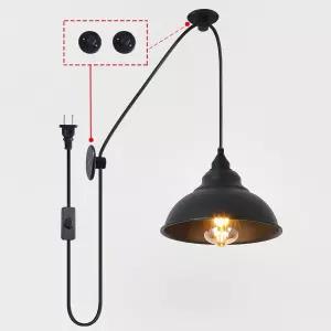 코라코들럭스 플러그인 펜던트 조명 기구 걸이 램프 그늘 코드 블랙 라이트 코너 벽 콘센트 Ma625에 꽂는