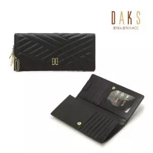 [백화점정품] 26년NEW 닥스 DAKS [선물포장] DCWA2F212BK 블랙 칼라일 엠보 가죽 골드DD 2단 장지갑
