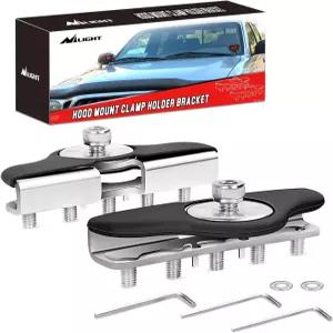 Nilight 90025B LED 라이트 바 마운팅 브래킷 2pcs 범용 후드 리드 작업 포드 마운트 클램프 홀더 오프로드
