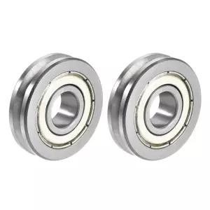 uxcell V6000ZZ V-그루브 모양 베어링 10x30x8mm 이중 금속 차폐 크롬 스틸 롤러 가이드 2개