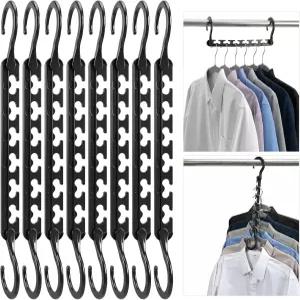 하우스 데이 튼튼한 플라스틱 공간 절약 행거 12팩 계단식 정리함 옷장 80 주름 없는 옷 무거운 셔츠