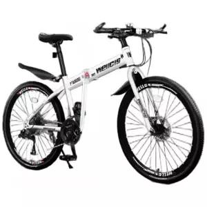 접이식자전거 입문용 출퇴근 남녀공용 A. 쿨블랙앤화이트 스포크 접이식무쇼크 24인치 21단