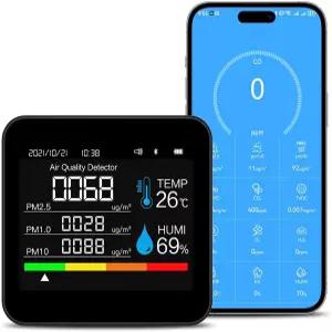 9-in-1 실내 공기질 모니터 가정 사무실 학교 및 호텔을 위한 PM2.5/PM1/PM10/CO2/CO/TVOC/HCHO/템포 습도