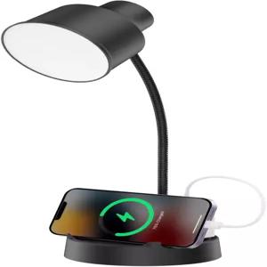 휴대폰 홀더가 있는 에너지 넘치는 LED 책상 램프 AC 콘센트가 테이블 조절 가능한 유연한 구스넥 4000K