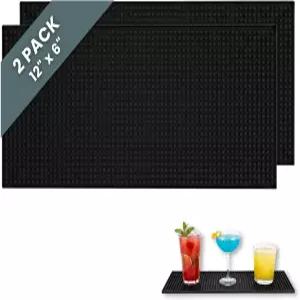 에사토 12인치 x 6인치 전문가용 서비스 매트 블랙 튼튼하고 두꺼운 내구성과 스타일리시한 바 커피