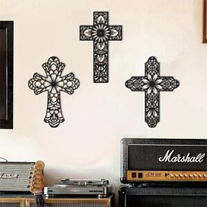 십자고상 천주교 가톨릭 성물 침실 보육 거실 벽화 스티커 그림 수직 금속 방 연철 장식 미니멀리스트 조각 현대 십자가