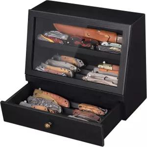 요이모리 포켓 나이프 2230 접이식 진열 케이스 탈착식 진열대가 있는 서랍 정리함 보관함 남성용 선물블랙