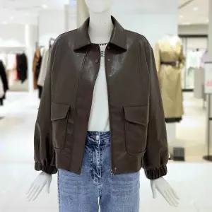 CC콜렉트 스텐카라 백밴딩 가죽 레더 점퍼 E261PSF152 351174