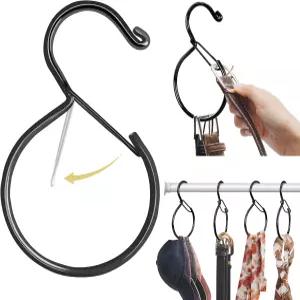 Supforce 4 팩 벨트 행거 옷장용 방청 정리함 넥타이 스카프 모자 가방 및 액세서리 블랙