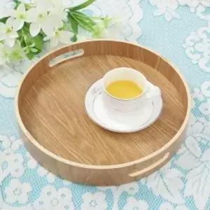 나무트레이 키친드 손잡이 원형 카페 서빙쟁반 우드트레이(30cm)