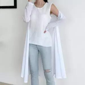 빅사이즈여성 여름 여성 빅사이즈 바캉스룩 베이직 롱 스판 가디건