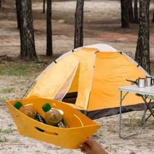 놀이동산의자 접이식 간이 줄서기 의자 옐로우