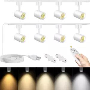 투유비 리모컨이 있는 트랙 조명 플러그인 코드가 8라이트 H 레일이 LED 키트 디밍 가능한 기구 천장