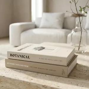 지코토 아름다운 장식 책 - 2박스 세트로 커피 테이블 책장 또는 맨틀 강화하세요 현대적인 가정 사진 보관