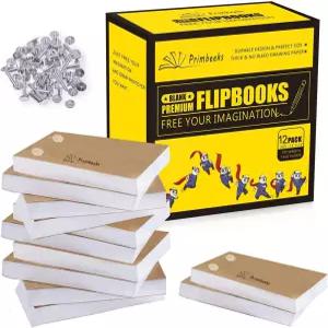 프라임빅스 12팩 프리미엄 빈 플립북 종이 구멍이 있는 720장1440페이지 블리드 없음 키트 라이트 패드