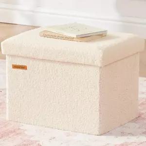 하우스프라우 오스만 수납 발 받침대 작은 접이식 거실 침실 기숙사용 터프트 사각 큐브 시트 12.2인치 x