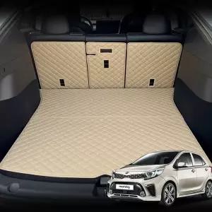 [콩심팥심]가죽 퀼팅 올뉴 모닝 전용 등커버 트렁크매트 세트